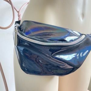 PU Navy Shinny Waist Purse